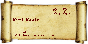 Kiri Kevin névjegykártya